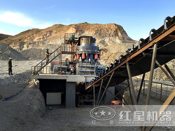 土石圓錐破碎機破碎作業現場 土石圓錐破碎機破碎作業現場