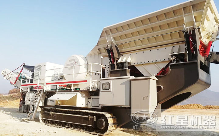 紅星履帶移動建筑垃圾破碎機價格便宜，性價比高