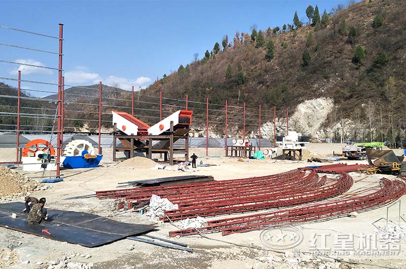 砂石生產線設備安裝現場 砂石生產線設備安裝現場